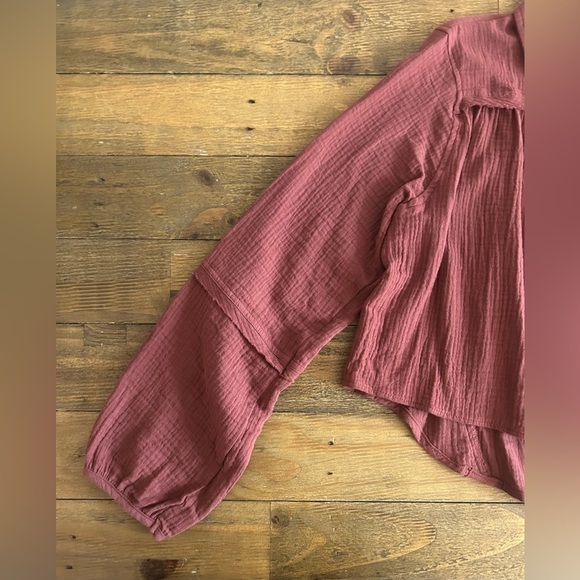 DARK MAUVE RUST COLOR BOHO TOP - Picture 6 of 10